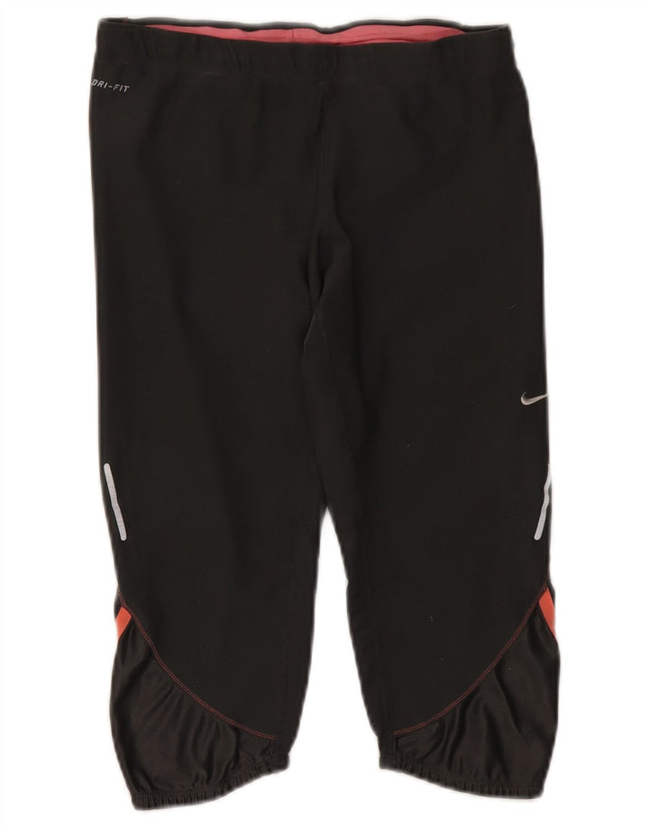 Pantaloni della tuta Nike Dri Fit Capri da donna UK 14 poliestere nero medio
