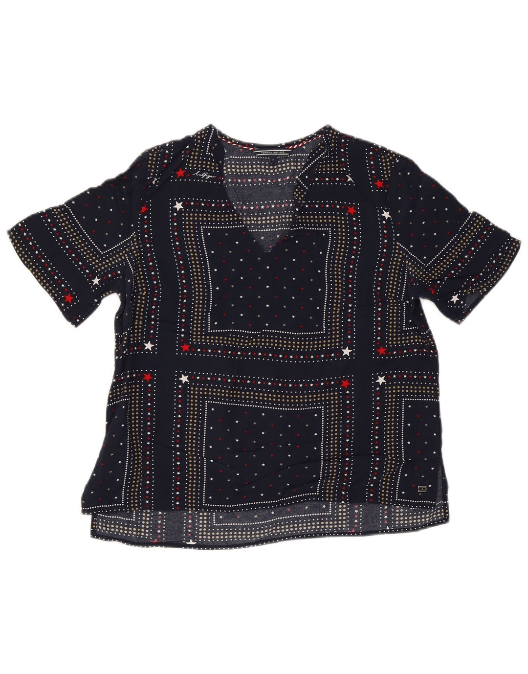 Camicetta da donna Tommy Hilfiger Top US 6 medio blu navy maculato