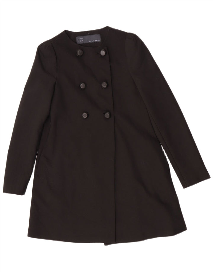Cappotto doppiopetto da donna Zara UK 6 XS poliestere nero