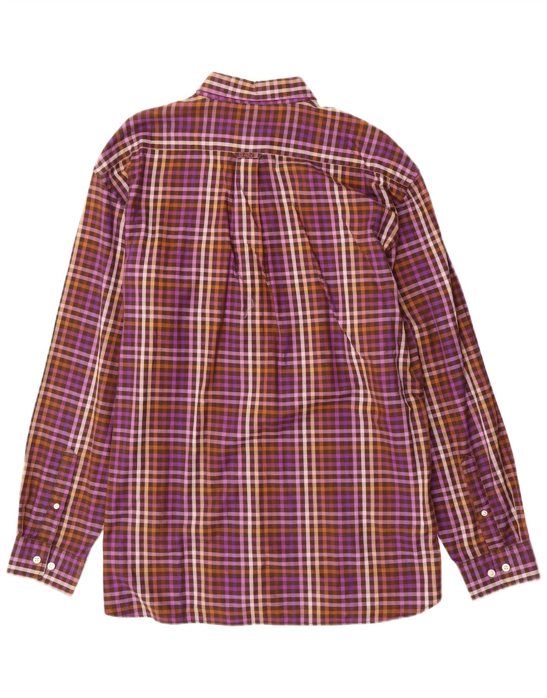 Gant Camicia da uomo Regular Fit XL Viola in cotone a quadretti