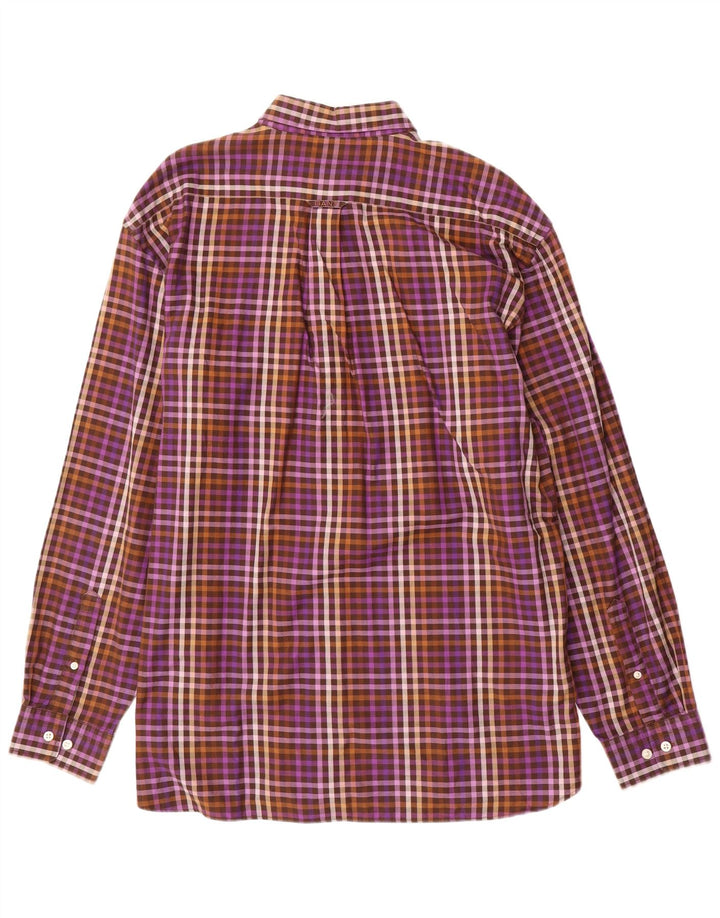 Gant Camicia da uomo Regular Fit XL Viola in cotone a quadretti