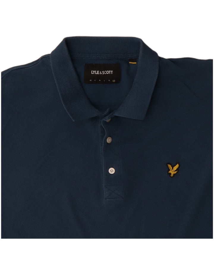 LYLE & SCOTT Mens Polo Shirt 2XL Blue Cotton Vintage Lyle & Scott and Second-Hand Lyle & Scott from Messina Hembry 