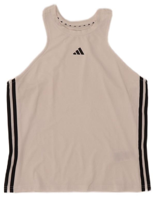 Canotta Adidas Aeroready Slim Fit da donna UK 14/16 Large Poliestere bianco