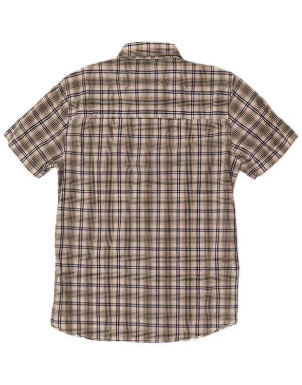 Camicia a maniche corte da uomo North Sails in cotone a quadri verde medio