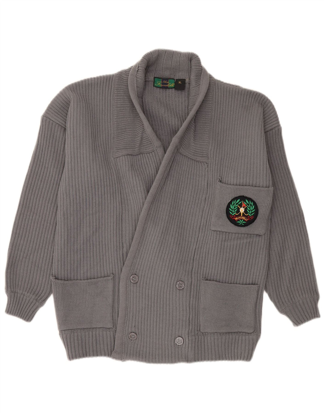 Maglione cardigan da uomo vintage XL grigio