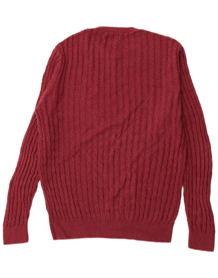 JACK WILLS Maglione da uomo girocollo in cotone marrone medio medio
