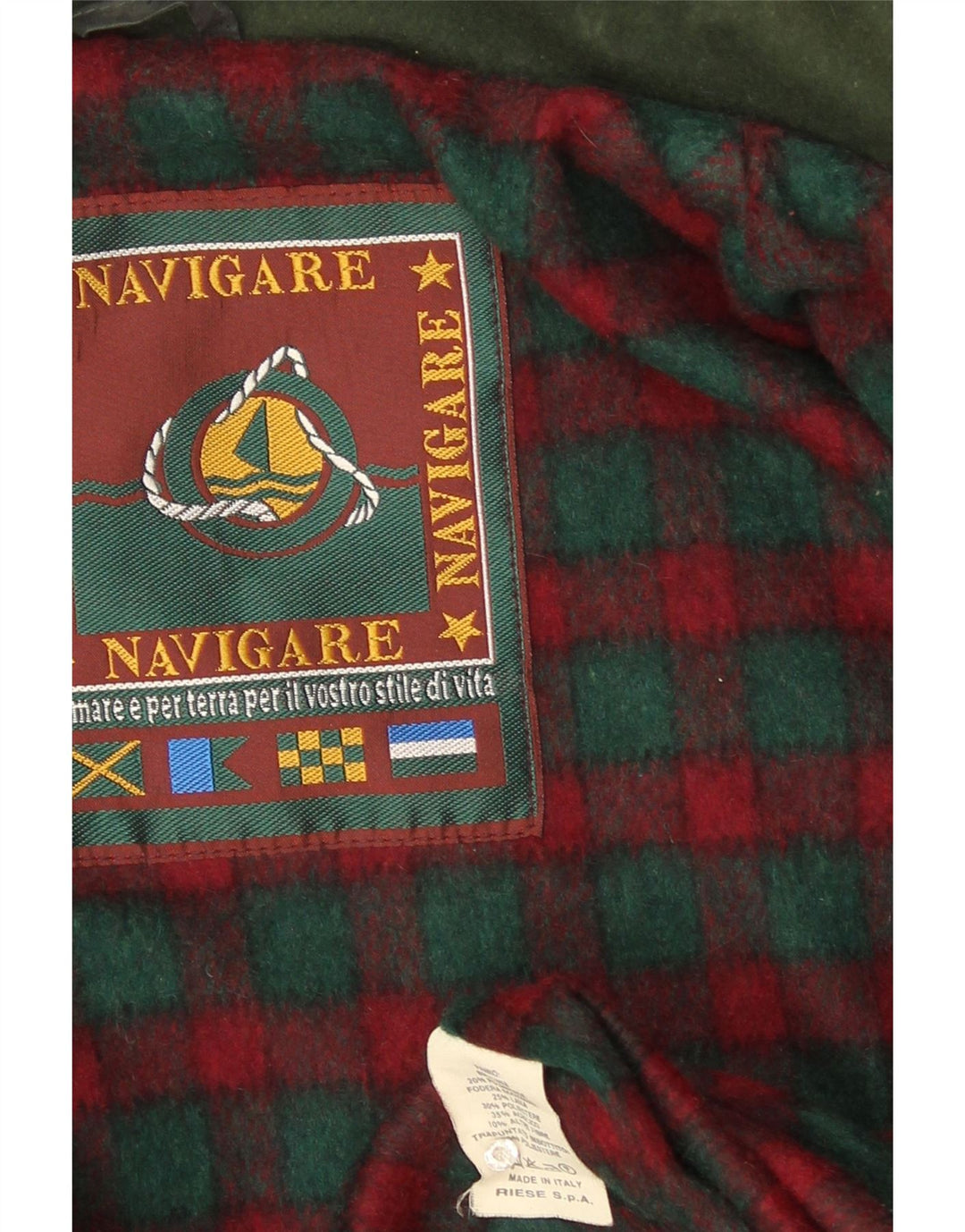 Soprabito da uomo Navigare UK 40 Large Green Wool