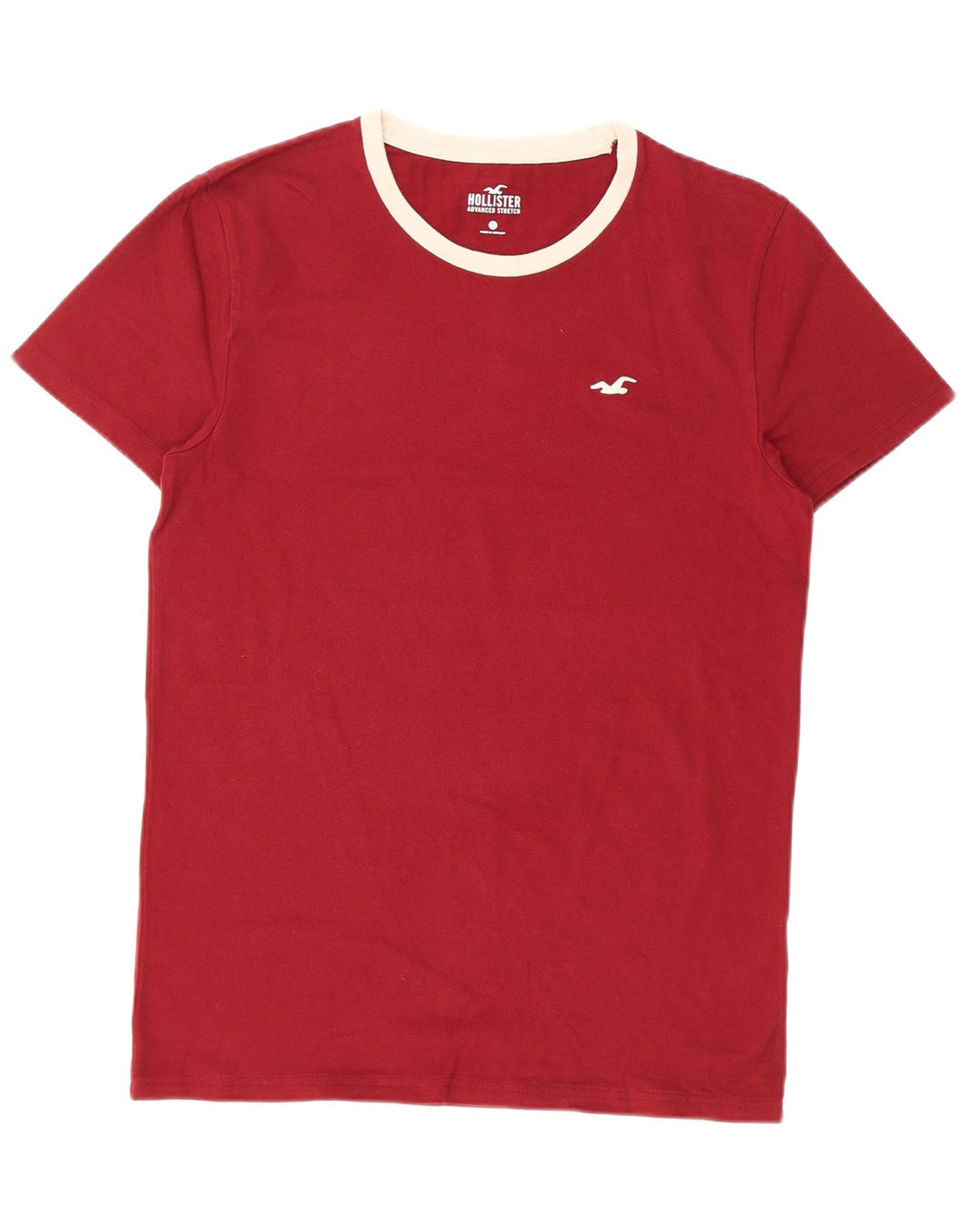 T-shirt Hollister da uomo piccola piccola in cotone bordeaux