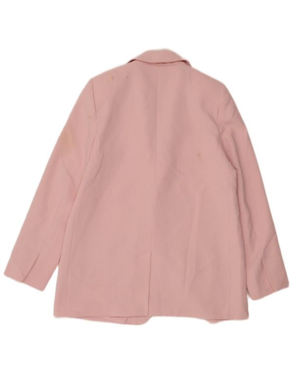 Giacca blazer a 2 bottoni da donna Zara UK 14 poliestere rosa medio