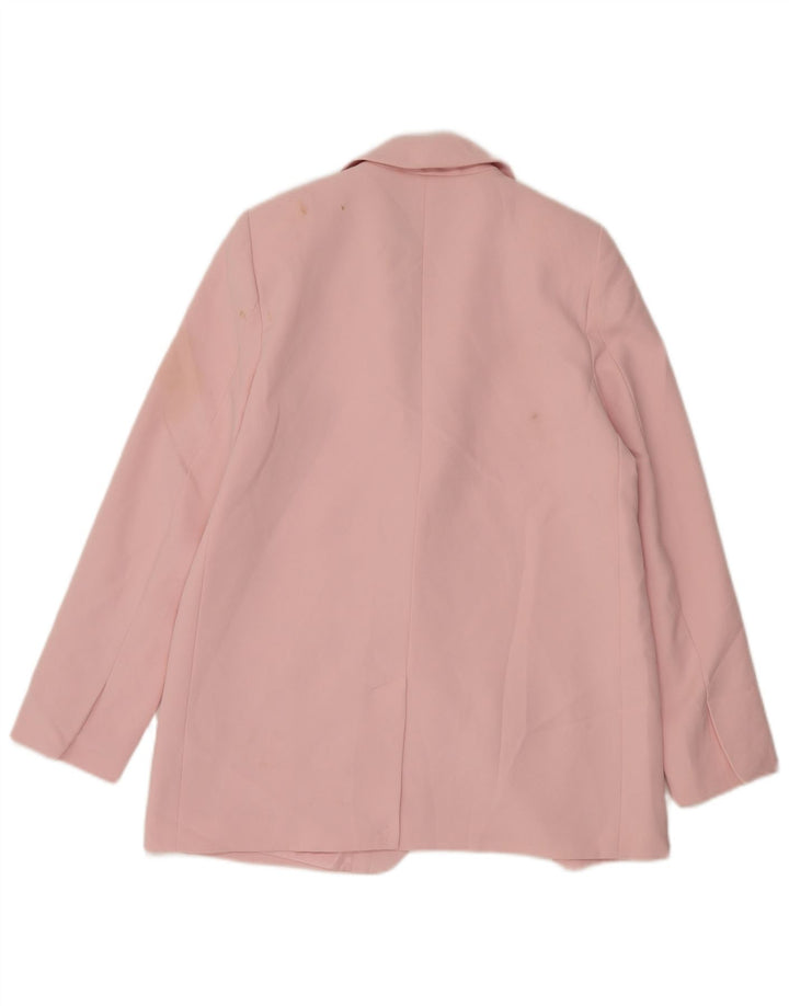 Giacca blazer a 2 bottoni da donna Zara UK 14 poliestere rosa medio