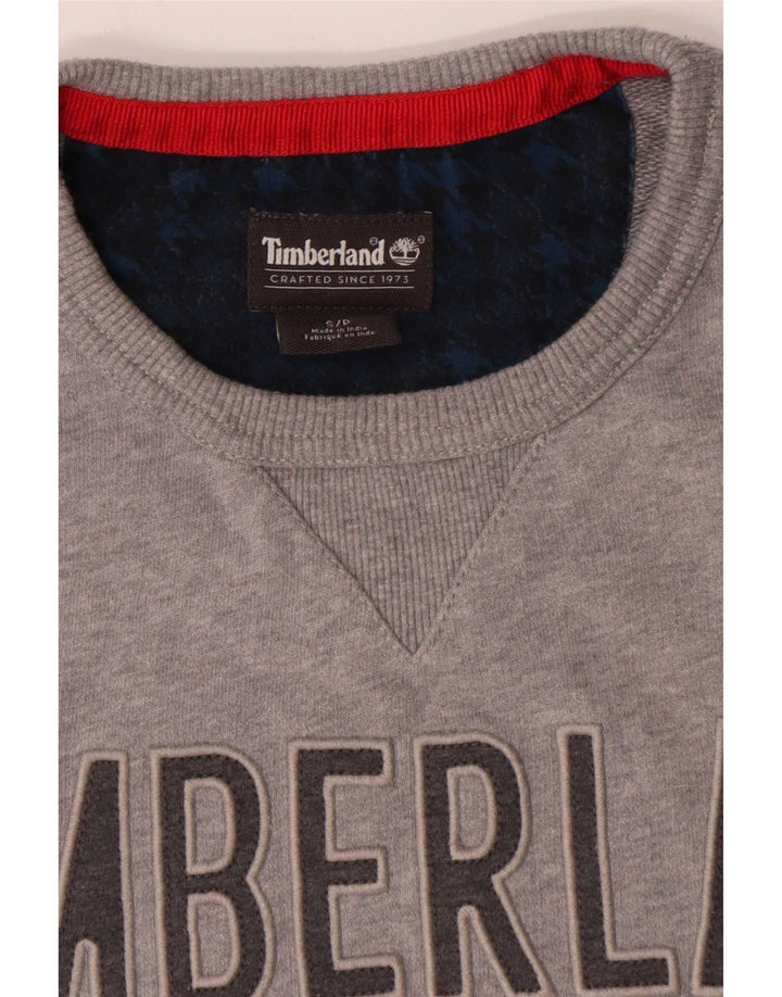 Felpa grafica da uomo Timberland Maglione piccolo cotone grigio