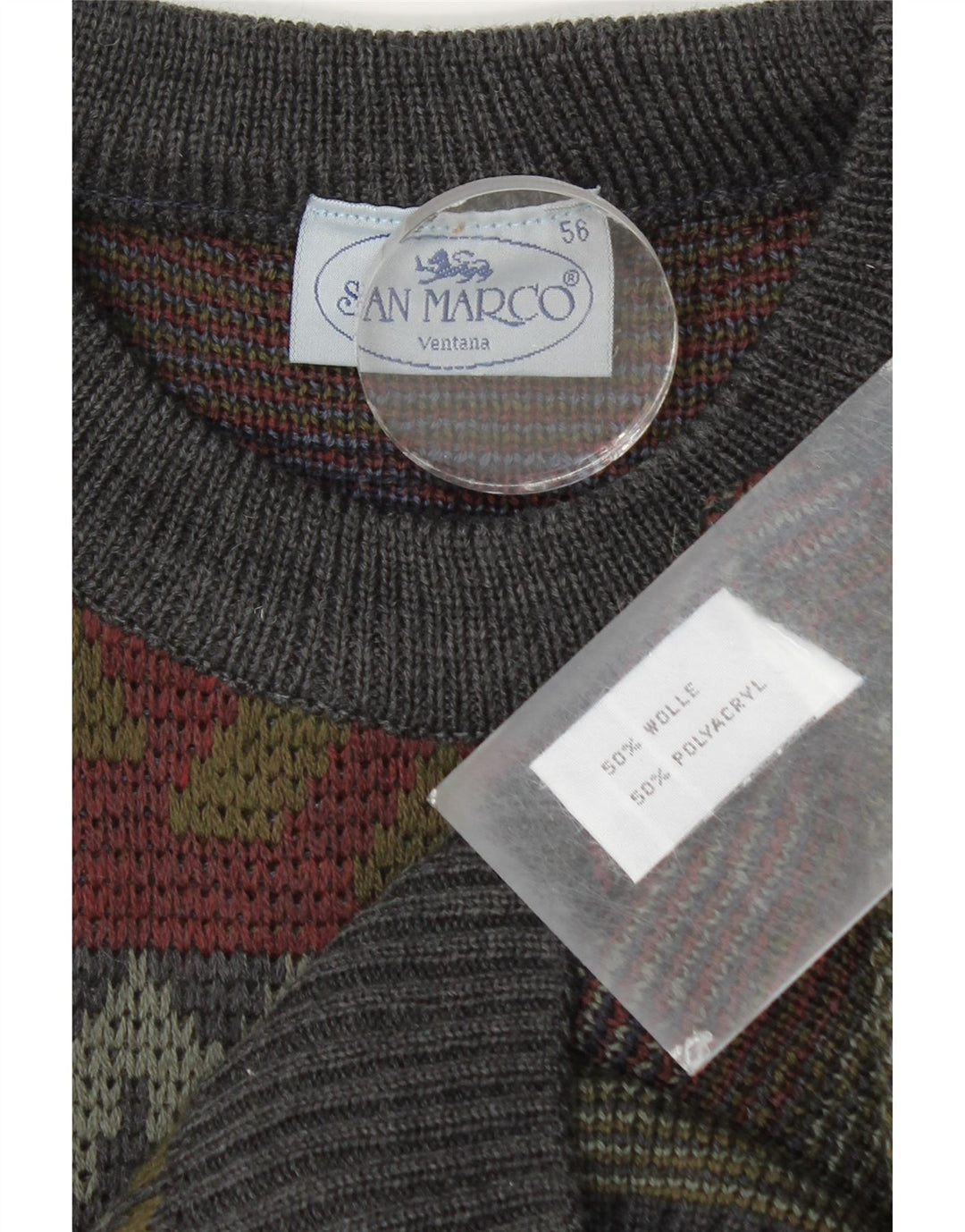 Maglione maglione girocollo da uomo San Marco IT 56 XL multicolore geometrico