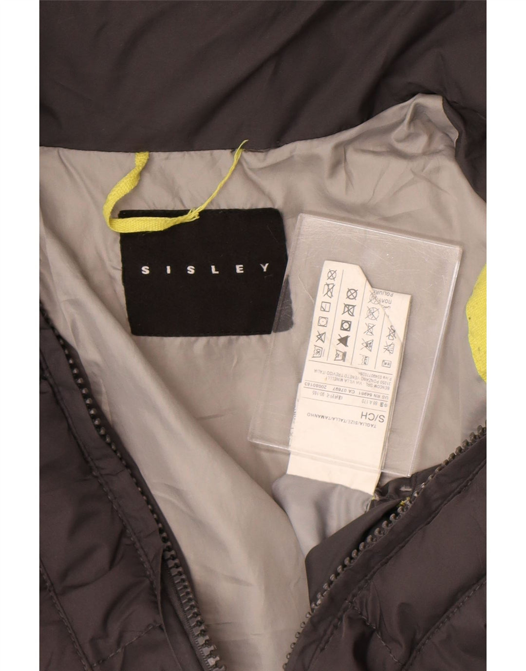 Giacca imbottita con cappuccio da uomo Sisley UK 36 Small Poliestere grigio