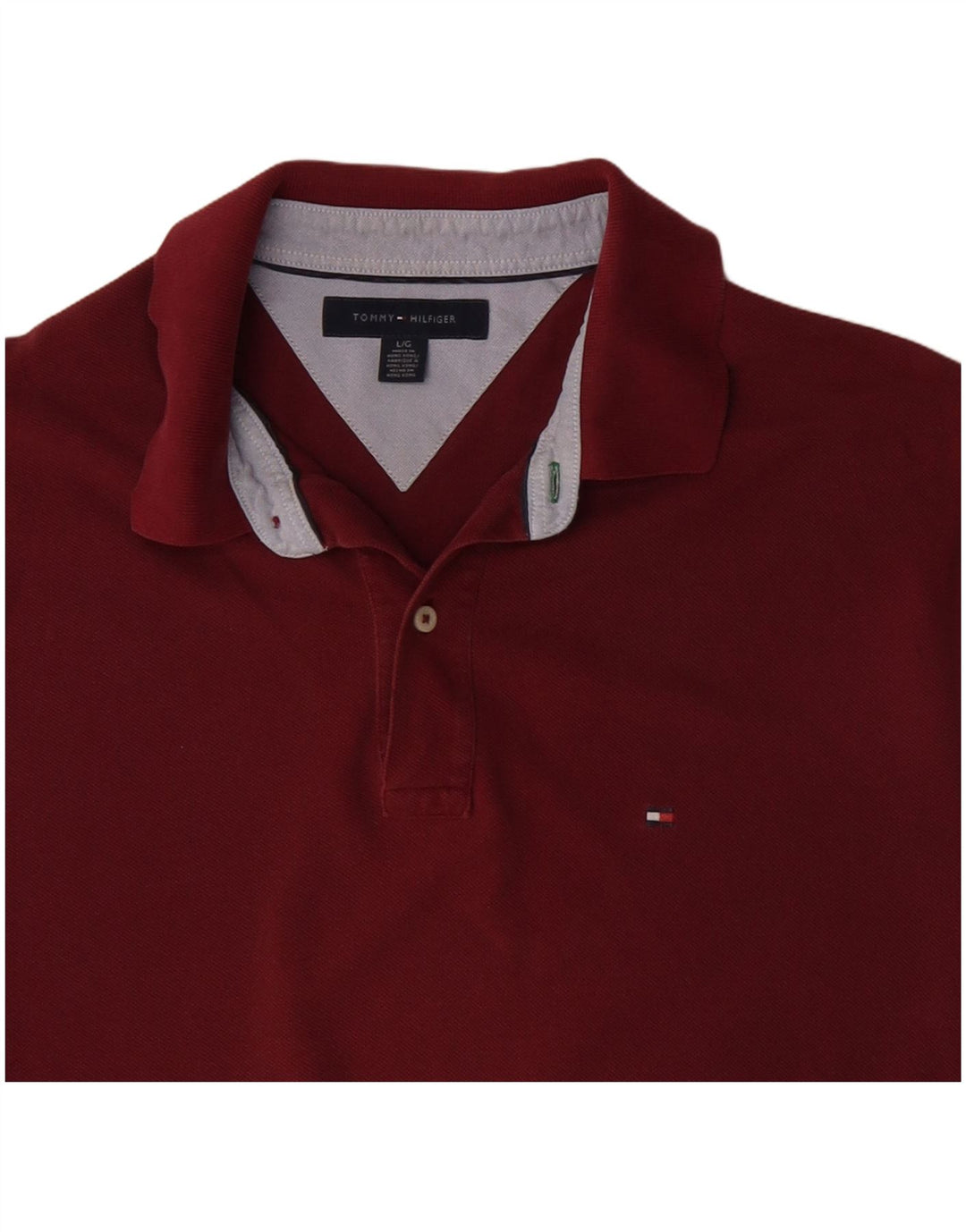 TOMMY HILFIGER Polo da uomo grande in cotone bordeaux
