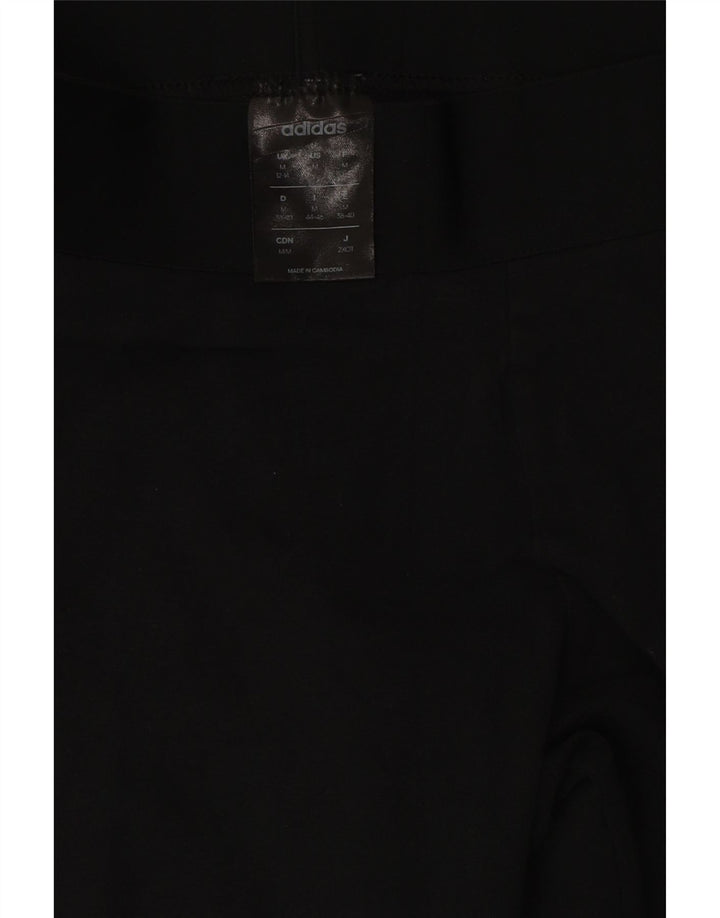 ADIDAS Womens Crop Leggings UK 12/14 Medium Black Polyester Vintage Adidas and Second-Hand Adidas from Messina Hembry 