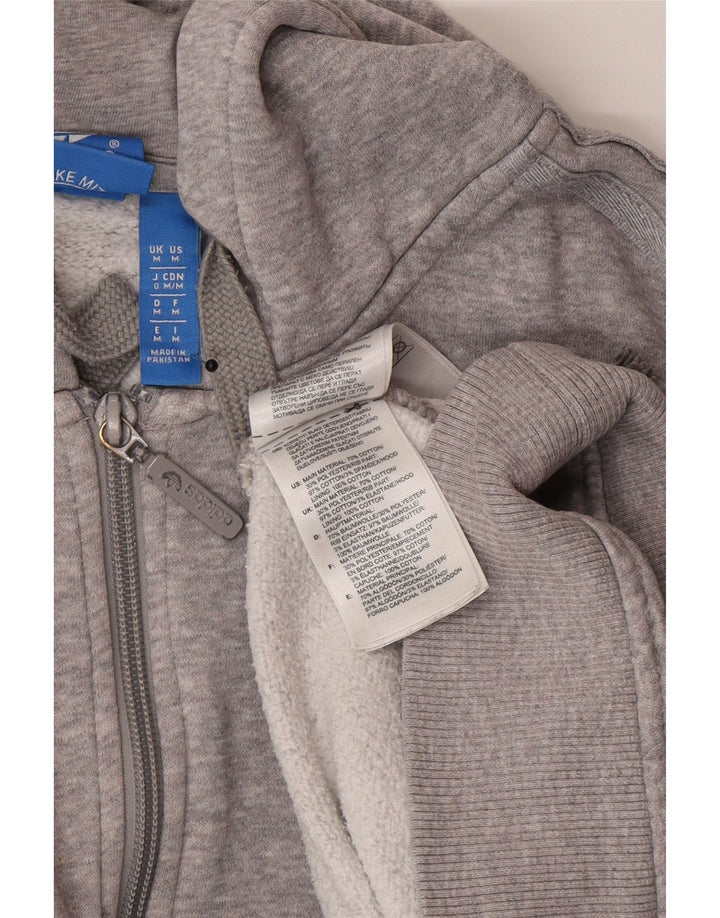 Maglione con cappuccio e zip Adidas da uomo in cotone grigio medio