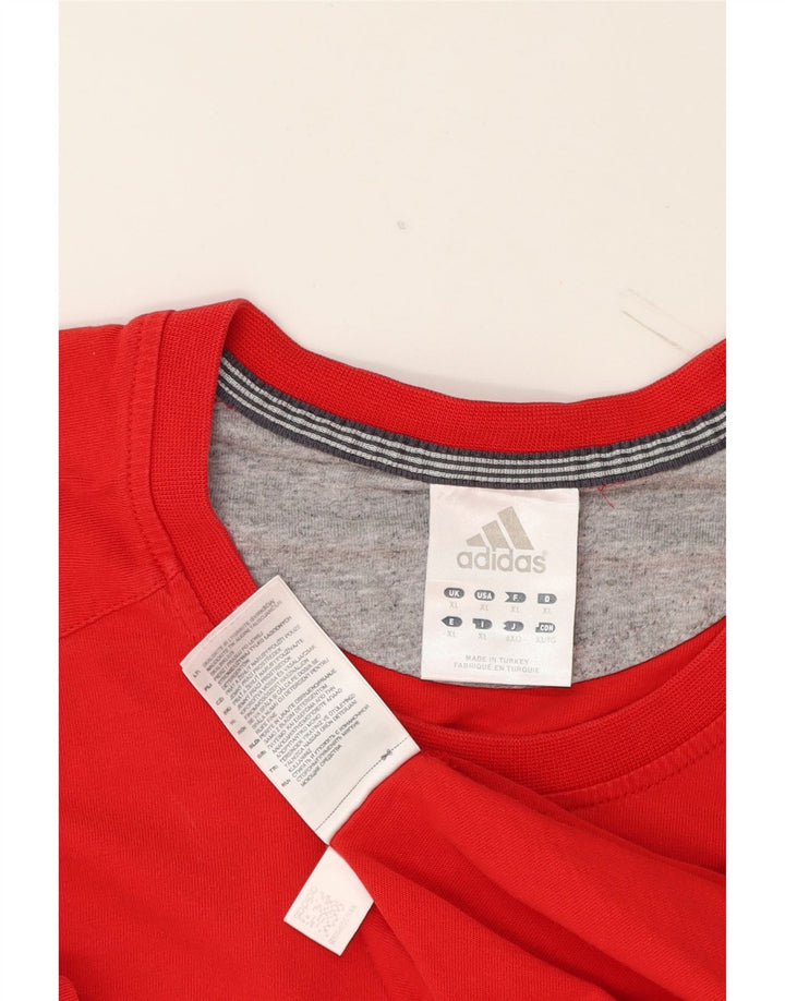 ADIDAS Mens T-Shirt Top XL Red Cotton Vintage Adidas and Second-Hand Adidas from Messina Hembry 