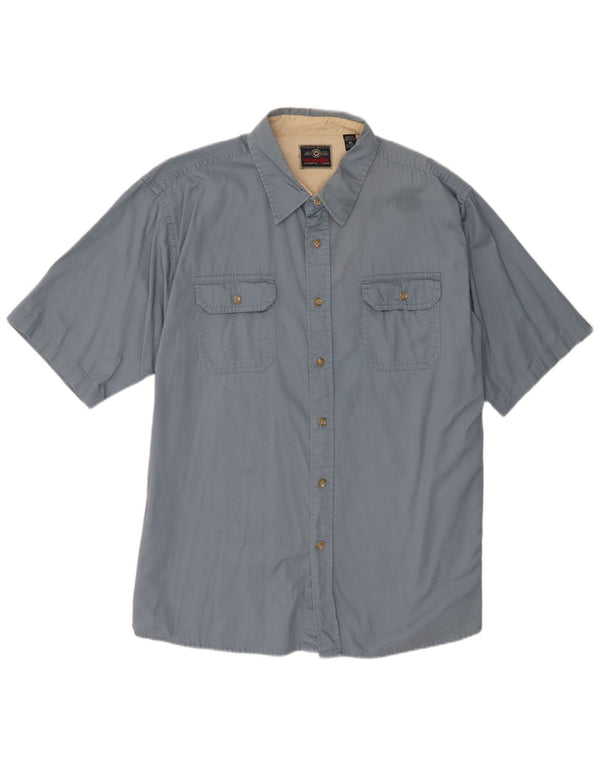 Camicia a maniche corte da uomo Wrangler XL in cotone blu