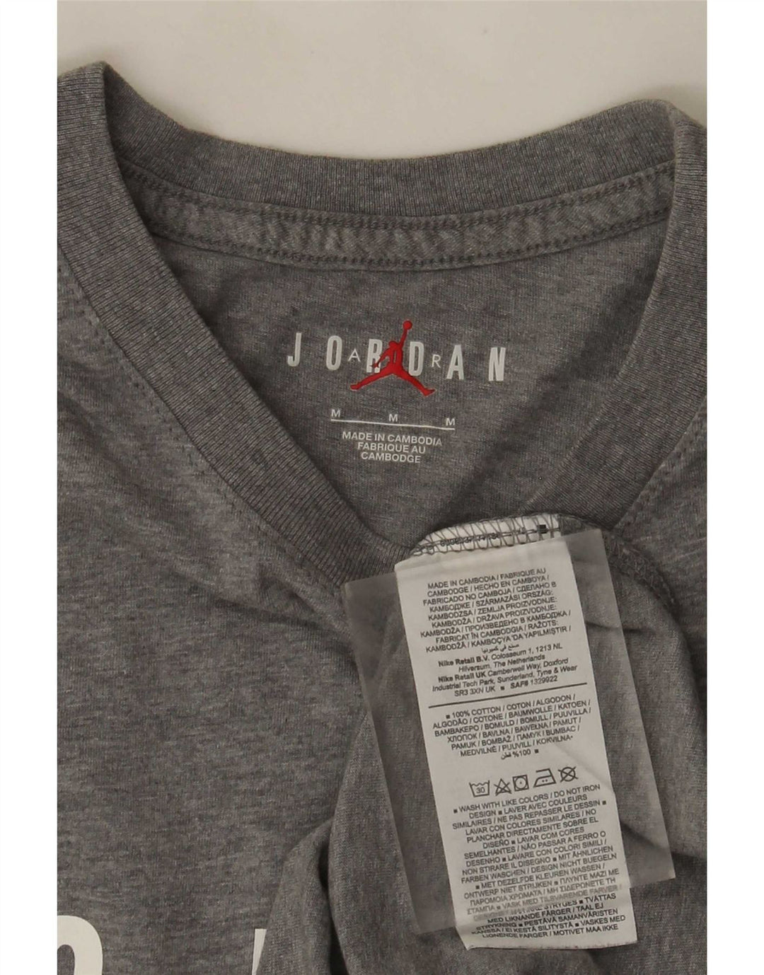 T-shirt grafica da uomo Jordan Top in cotone chiazzato grigio medio