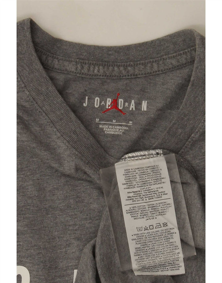 T-shirt grafica da uomo Jordan Top in cotone chiazzato grigio medio