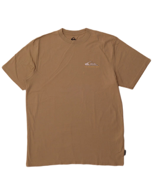 T-shirt grafica da uomo vestibilità regolare QUIKSILVER Top grande in cotone beige