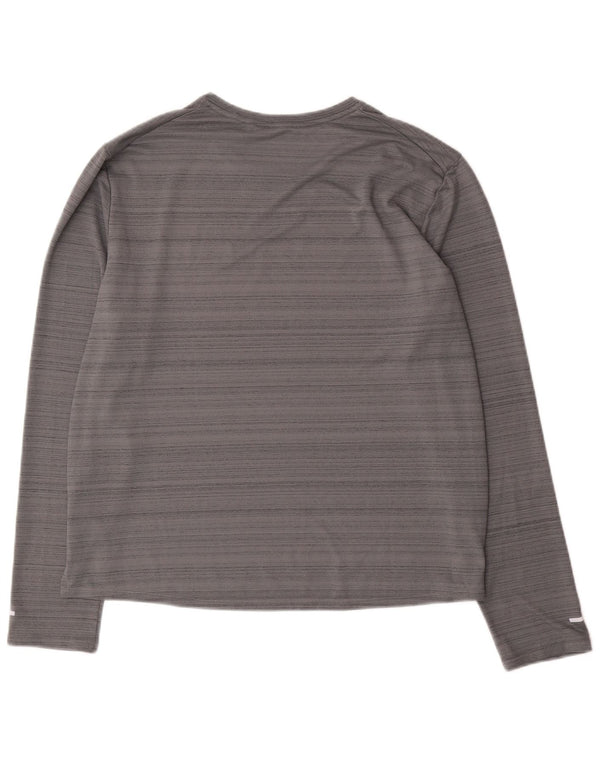 Nike Mens Dri Fit Top Long Sleeve Large Grey Flecked Polyester