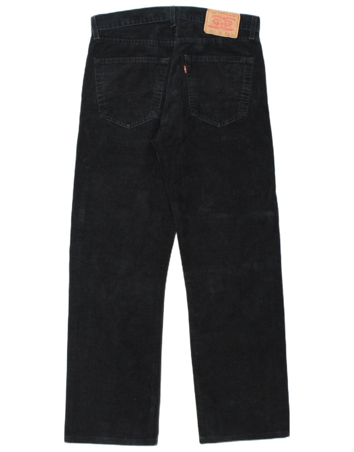 LEVI'S Pantaloni dritti in velluto a coste 551 da uomo W33 L30 cotone nero