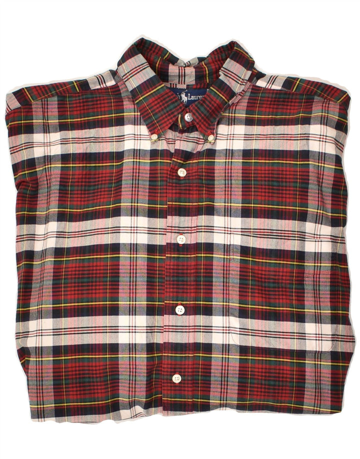 RALPH LAUREN Camicia da uomo in cotone a quadri rossi grandi