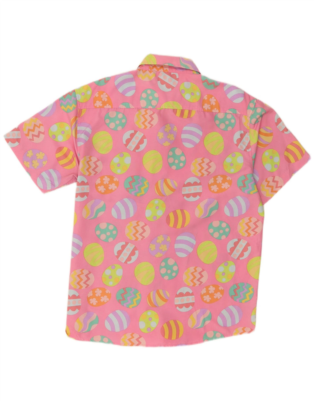 Camicia a maniche corte vintage da uomo con motivo astratto pasquale rosa grande