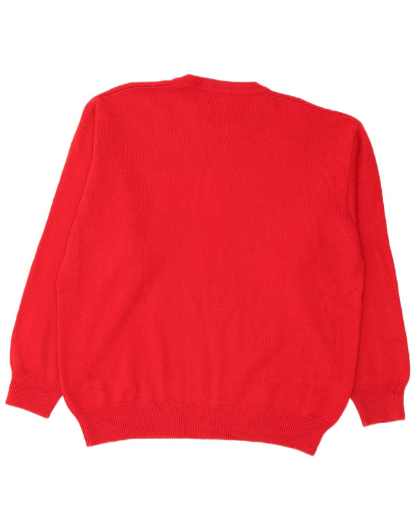 Maglione Uomo Girocollo TRUSSARDI XL Rosso Lana Merino