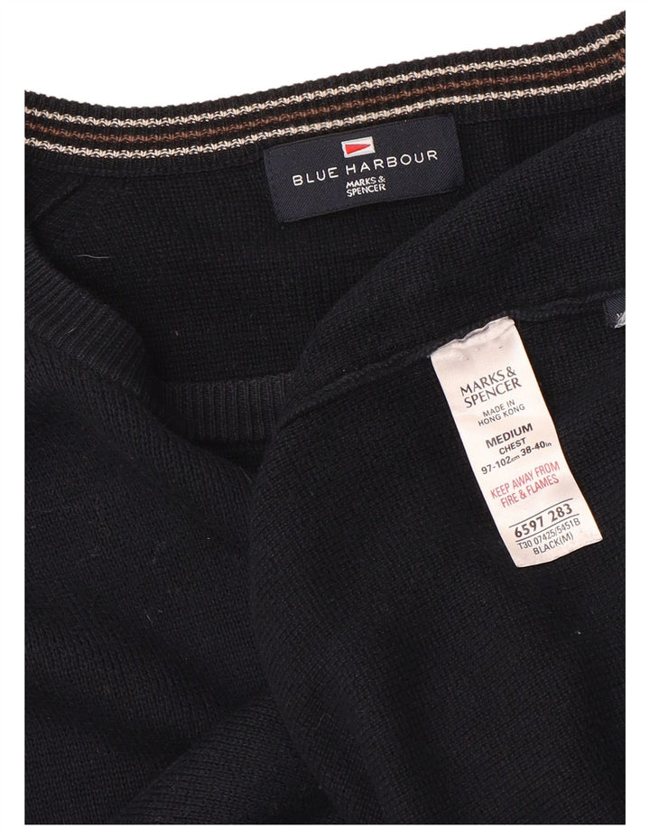 Maglione maglione con scollo a barca autografo da uomo Marks & Spencer blu navy medio