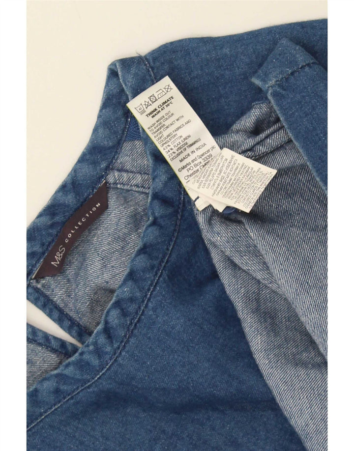 Top in camicetta di jeans da donna Marks & Spencer UK 12 Cotone blu medio