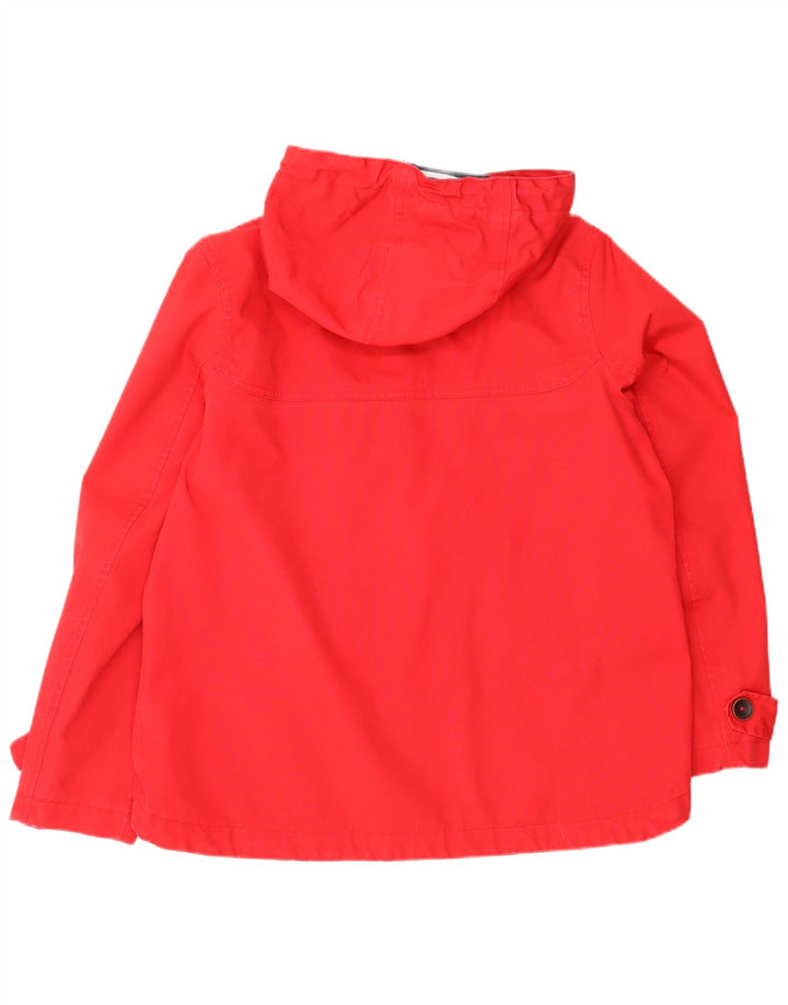 JOULES giacca a vento con cappuccio da donna UK 14 grande cotone rosso