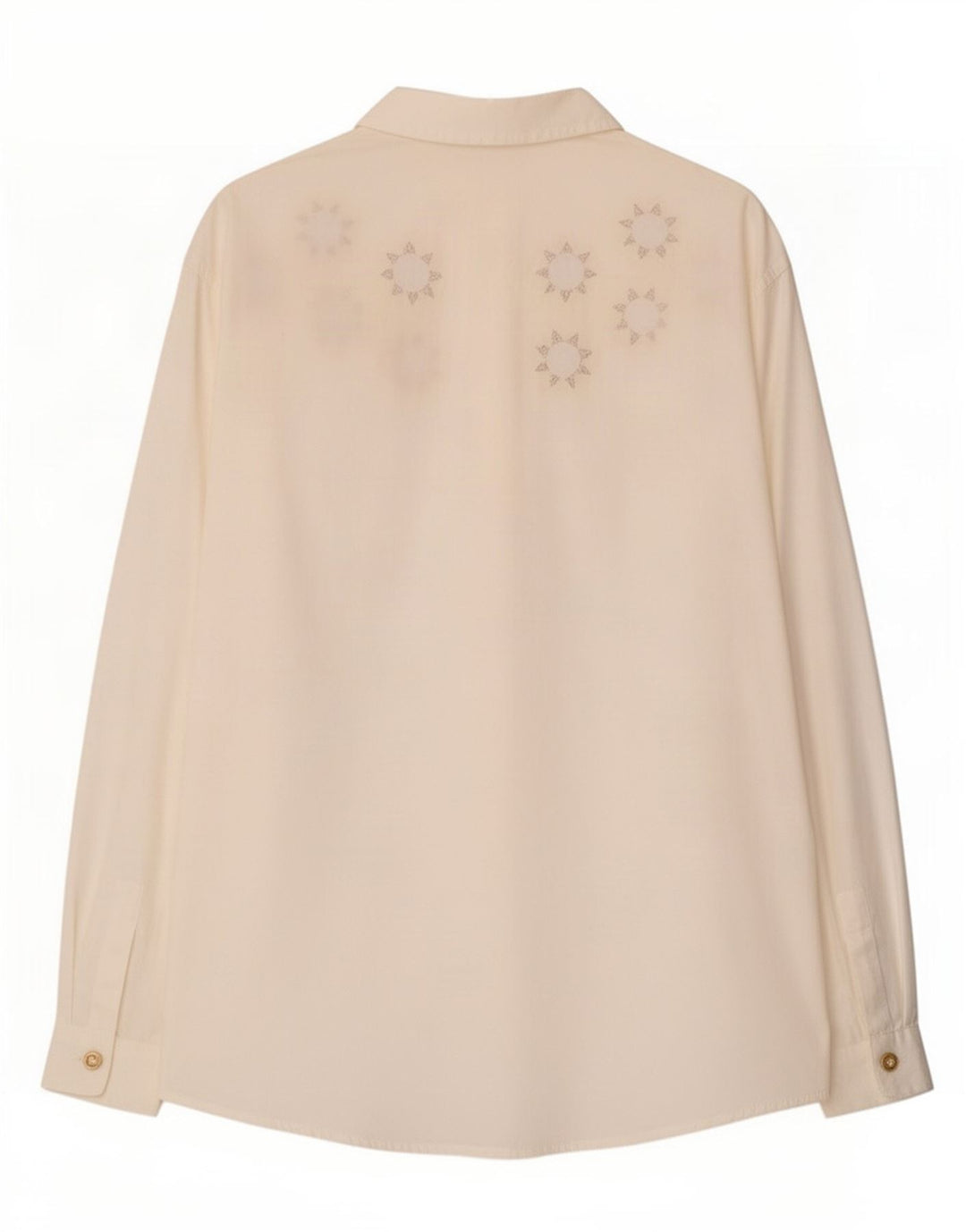Camicia da donna Roccobarocco IT 46 Large in cotone geometrico bianco sporco