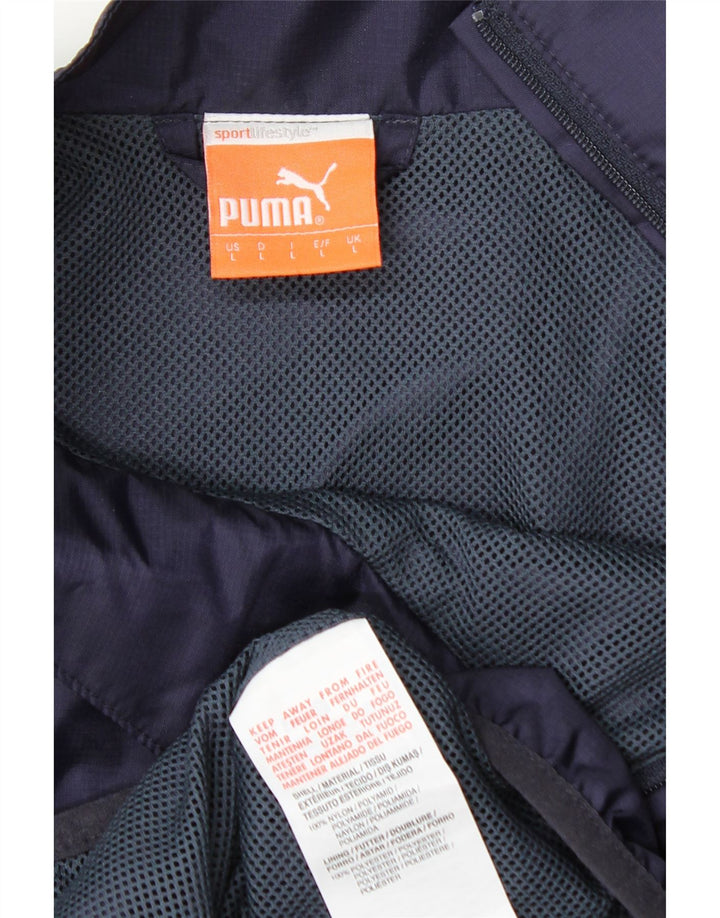 Puma - Tuta da uomo con grafica pullover grafica, grande, color block blu navy