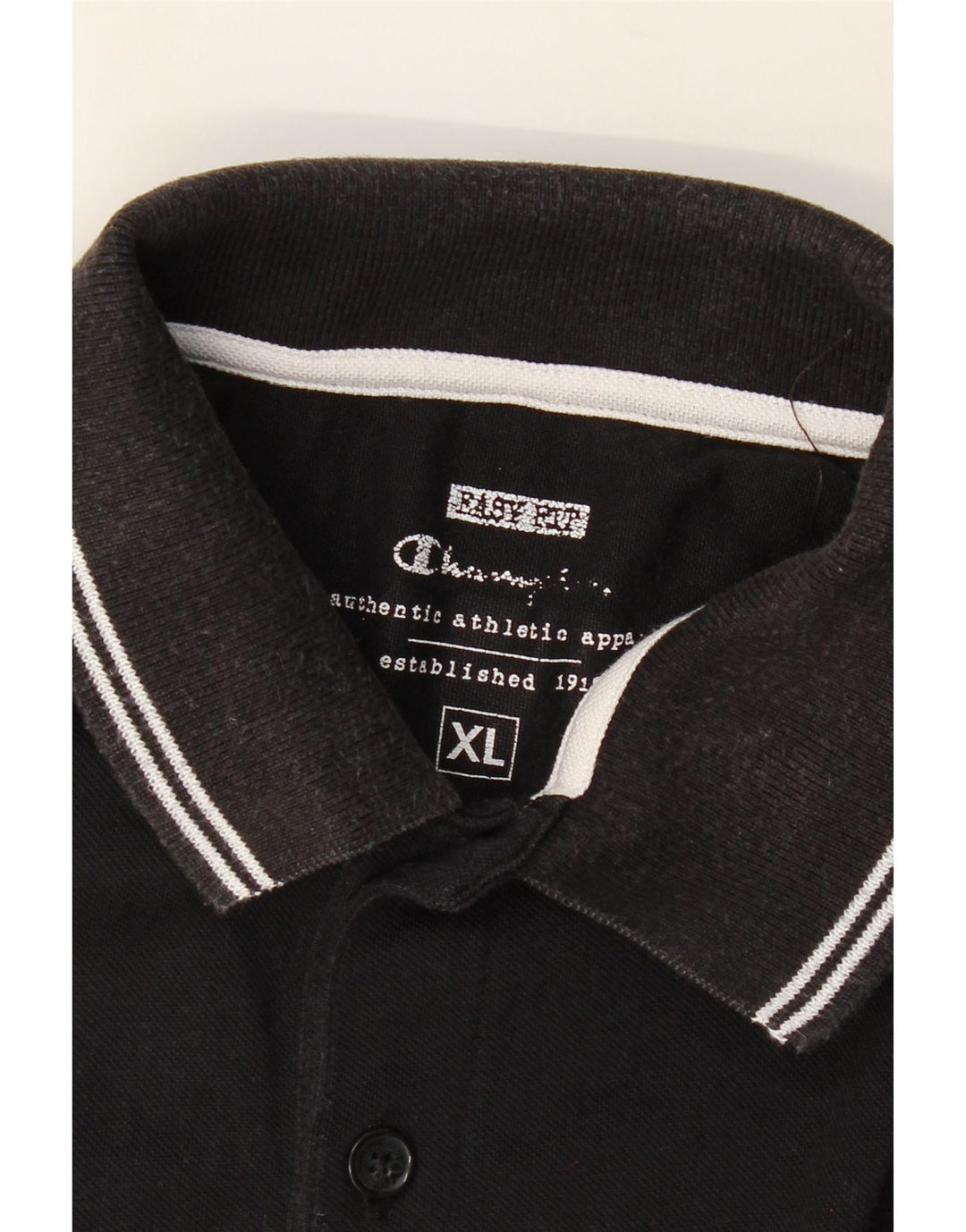 CHAMPION Mens Easy Fit Polo Shirt XL Black Vintage Champion and Second-Hand Champion from Messina Hembry 