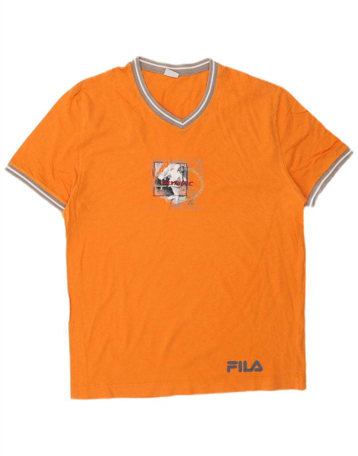 T-shirt grafica da uomo FILA Top XS in cotone arancione