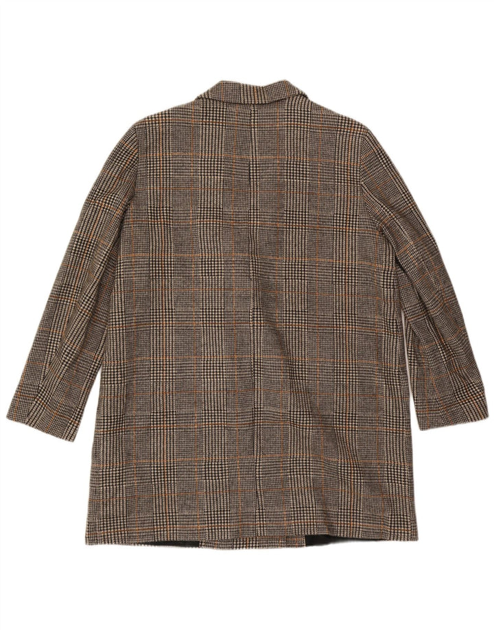 Cappotto doppiopetto da donna ZARA UK 20 2XL Poliestere pied de poule grigio
