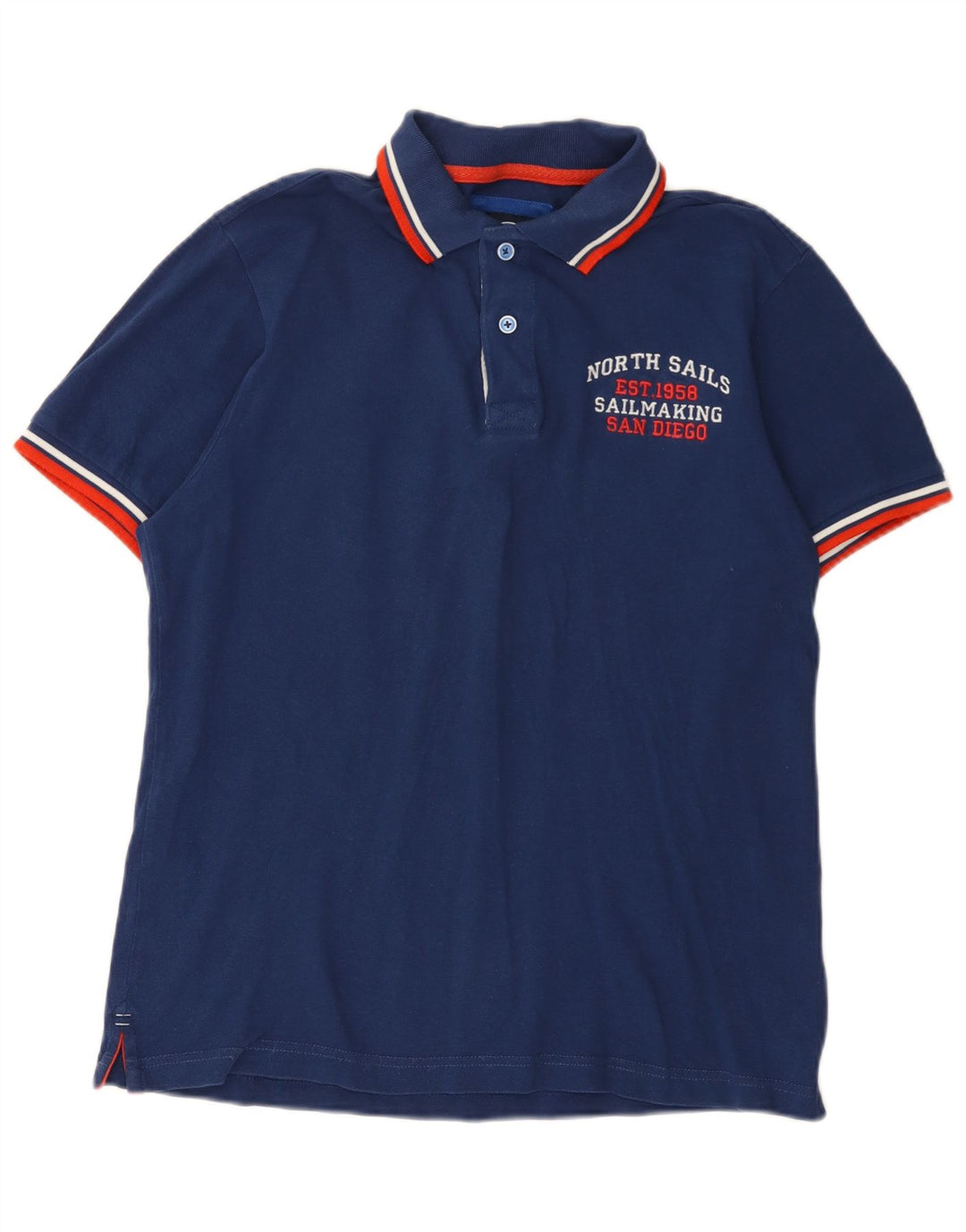 Polo grafica da uomo North Sails grande in cotone blu navy