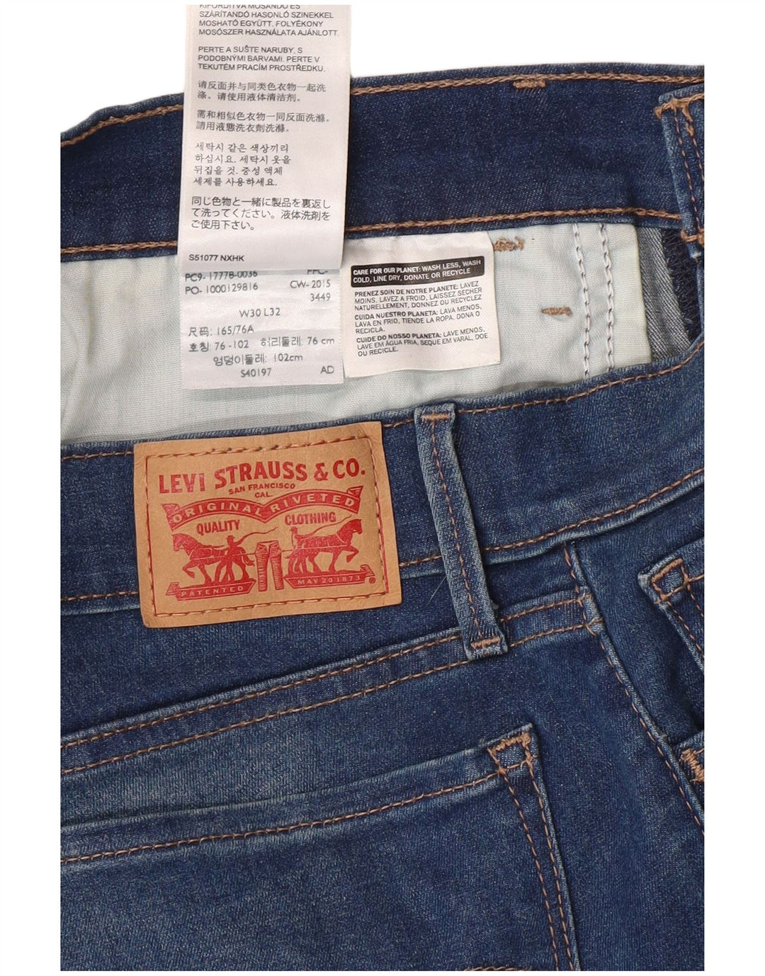 LEVI'S Jeans da donna 710 super skinny W30 L32 cotone blu