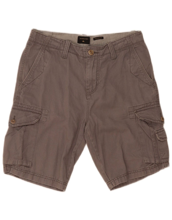 Pantaloncini cargo da uomo dal taglio dritto Quiksilver W30 in cotone grigio medio