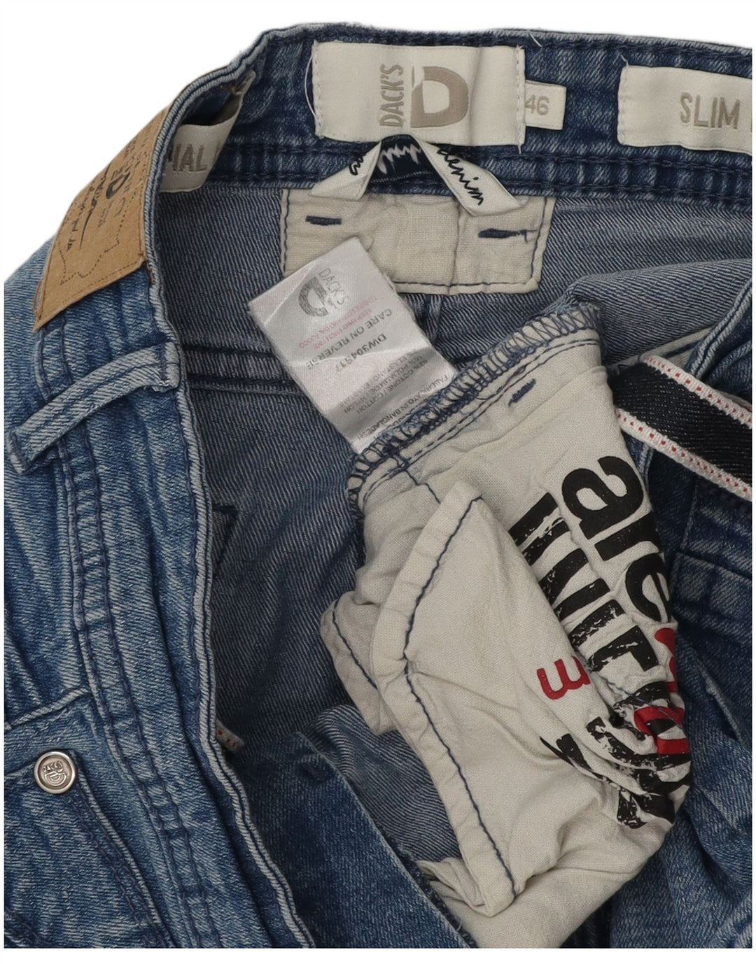 Pantaloncini di jeans slim fit da donna di Dack IT 46 Large W30 cotone blu