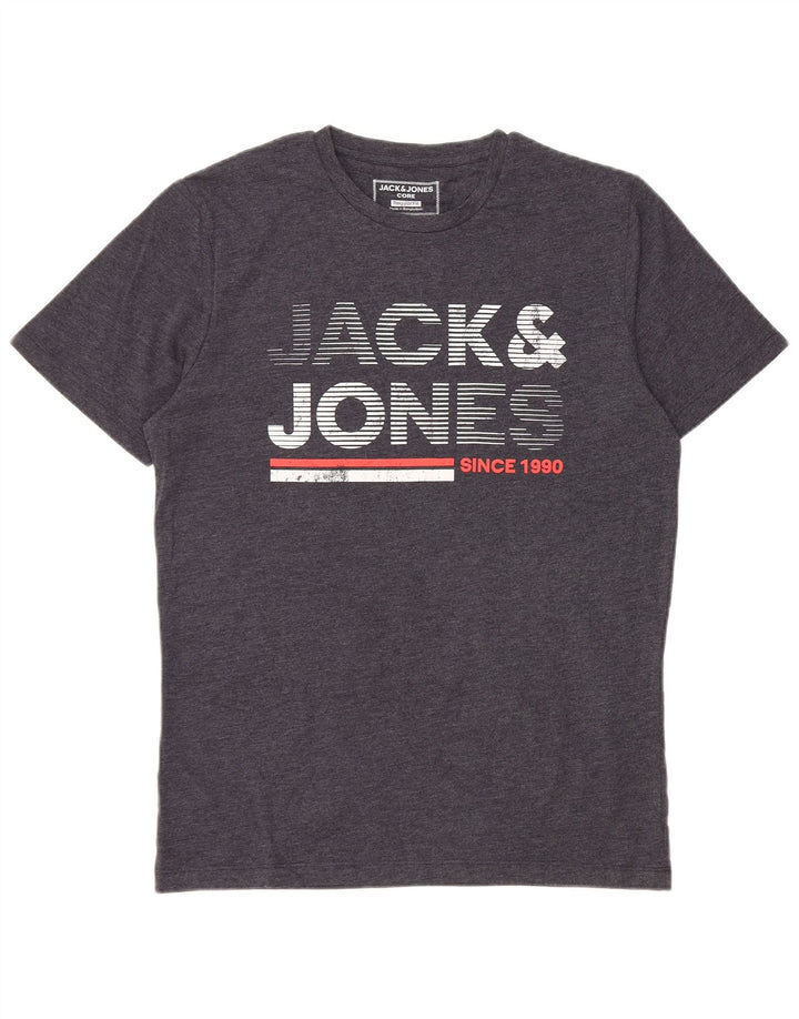 Jack & Jones T-shirt grafica da uomo con vestibilità regolare, piccola, in cotone grigio