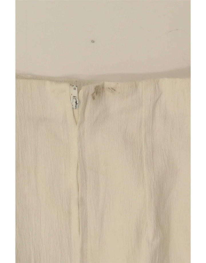 Mini gonna a tubino da donna Marks & Spencer UK 10 piccola W25 poliestere bianco