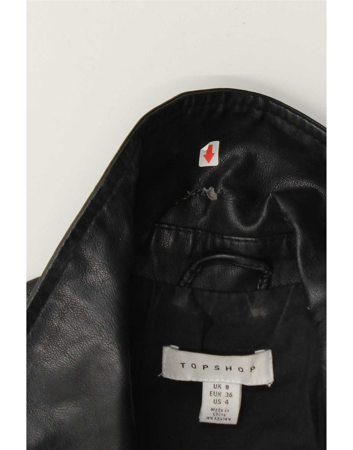 Giacca da motociclista da donna Topshop UK 8 Small Poliestere nero