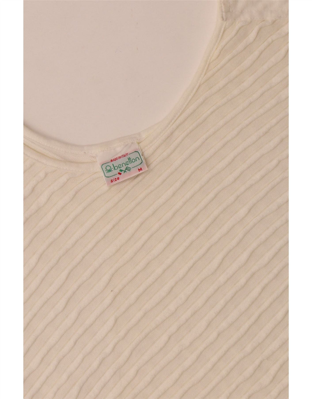 Camicetta oversize asimmetrica da donna Benetton Top UK 14 Cotone bianco medio