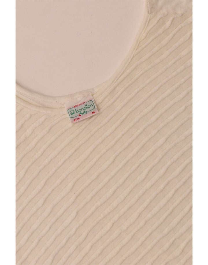 Camicetta oversize asimmetrica da donna Benetton Top UK 14 Cotone bianco medio