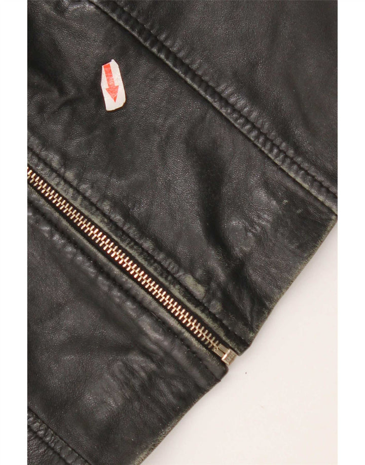 Giacca in pelle corta da donna Mango UK 10 piccola nera