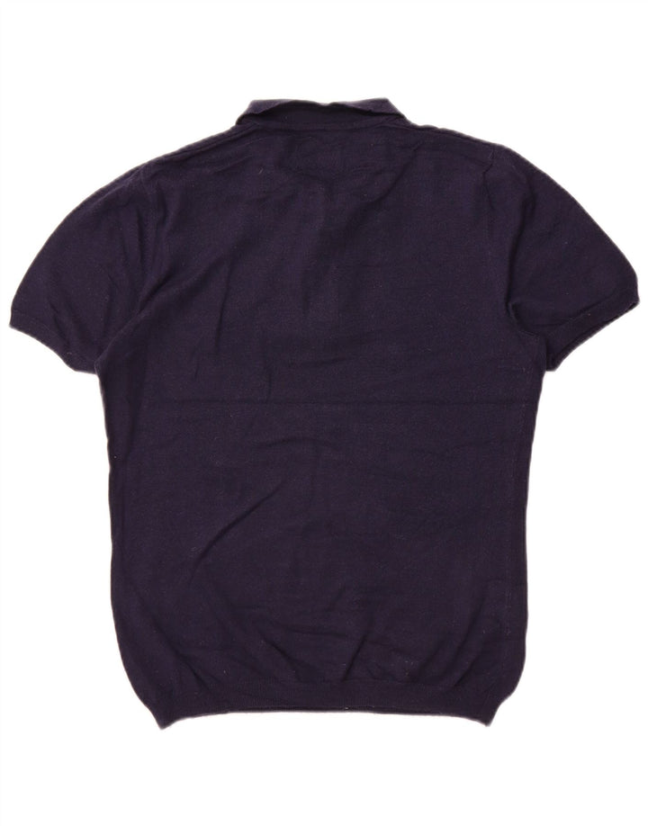 Maglione da uomo Farah a maniche corte con collo a polo, blu navy medio