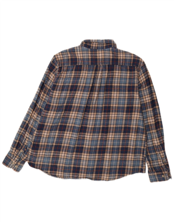 EDDIE BAUER Camicia in flanella da uomo 2XL Cotone a quadri blu